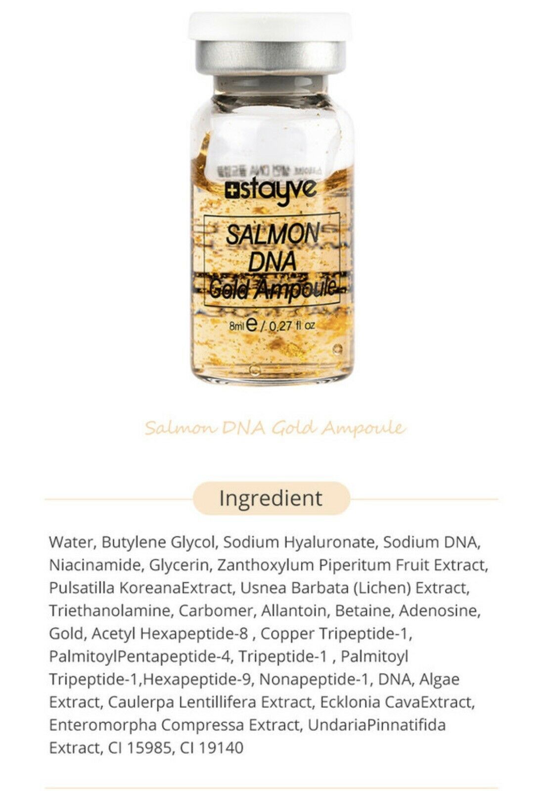 STAYVE BB Shine Glow Treatment Salmon DNA - Gold Ampoule 1 Vial 8ml - Authentic BB Shine Glow