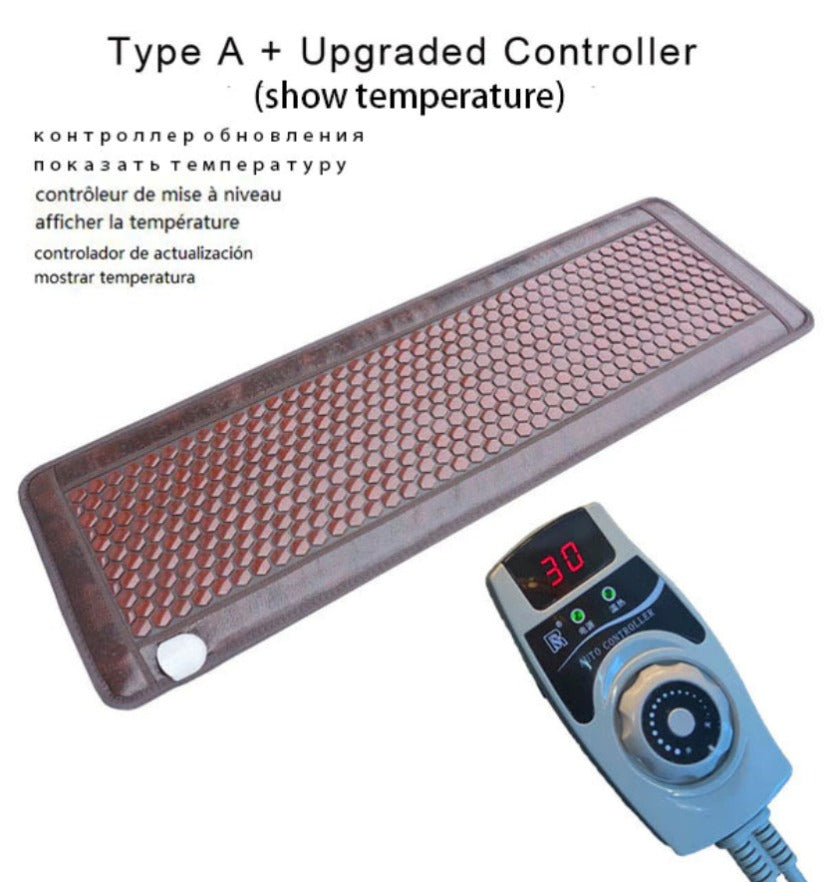 Electric Heated Jade Germanium Stone Massage Mat with Temperature Display