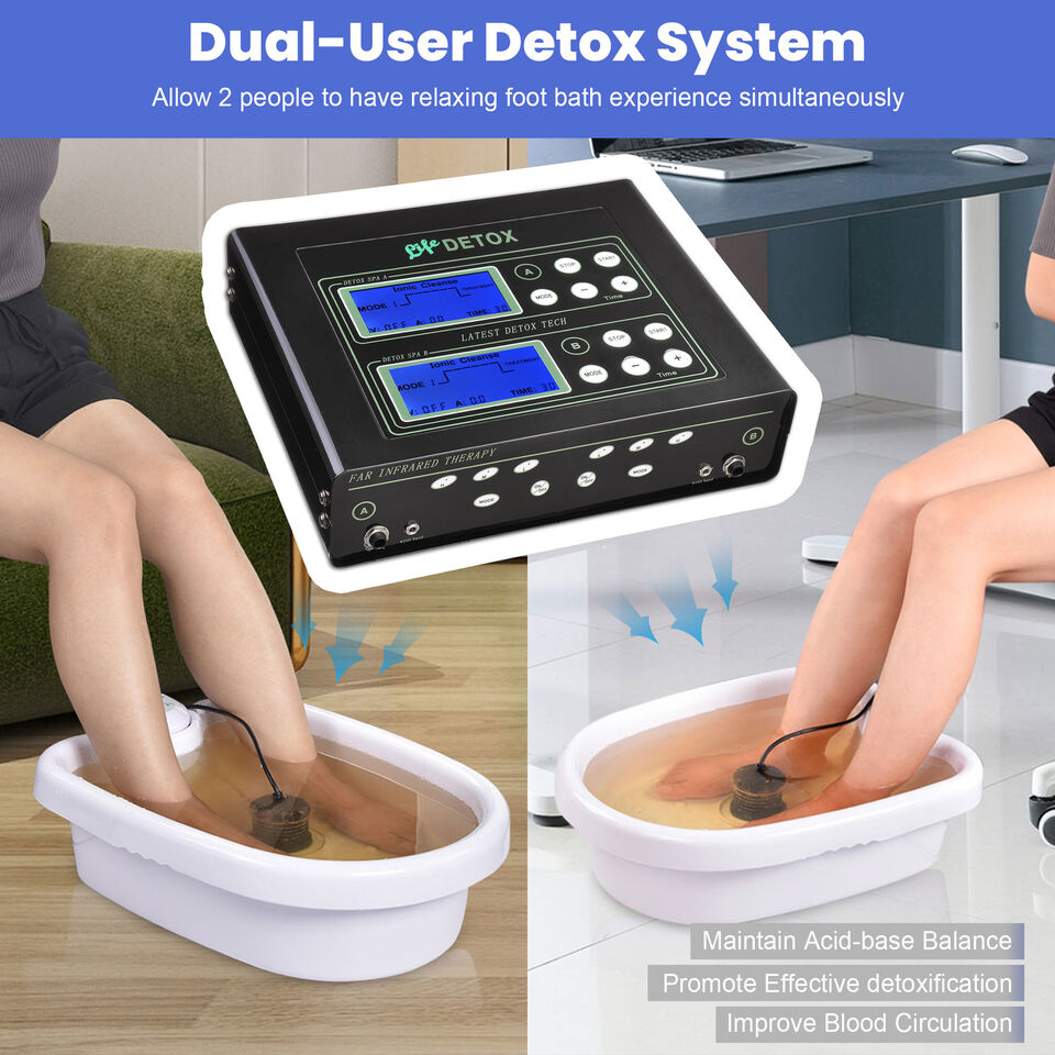 Dual User Foot Bath Spa Machine LCD Ionic Detox Health Care Cleanse