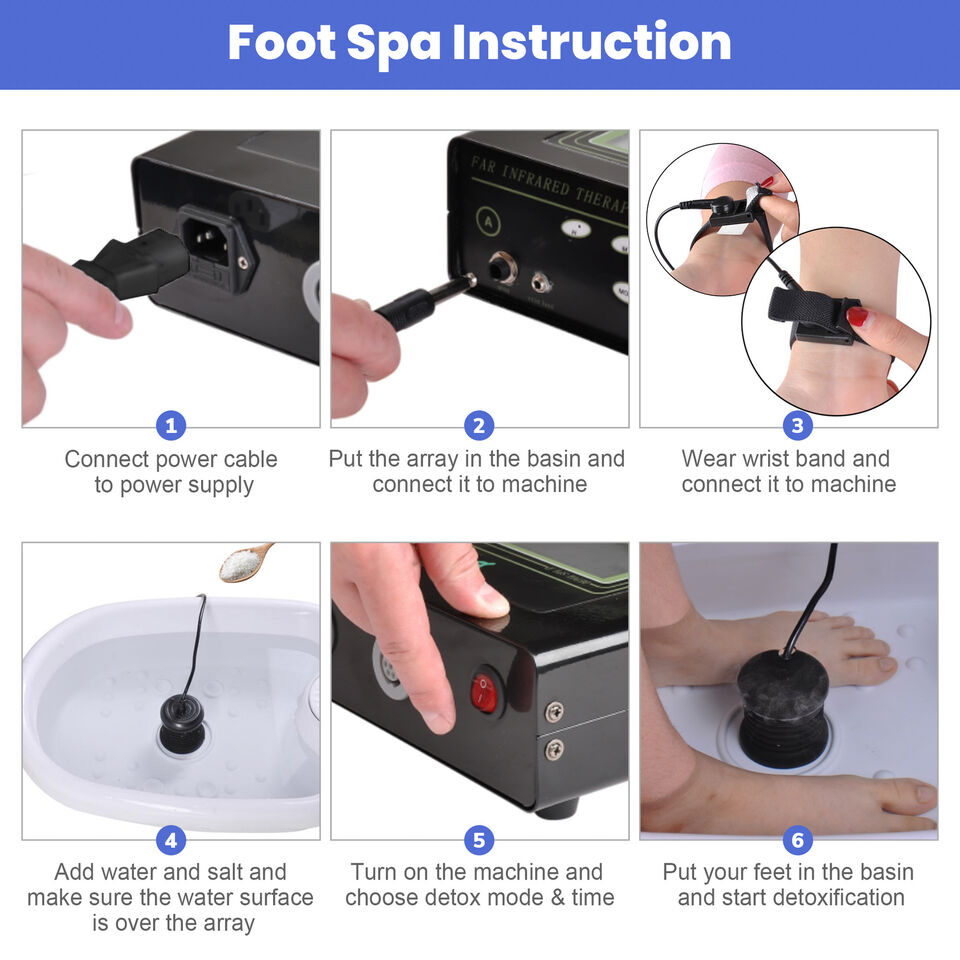 Dual User Foot Bath Spa Machine LCD Ionic Detox Health Care Cleanse