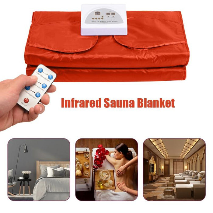 HUKOER Far-Infrared (FIR) Sauna Blanket,Weight Loss Body Shaper  Professional Detox Therapy Anti Ageing Beauty Machine (with Remote Control)