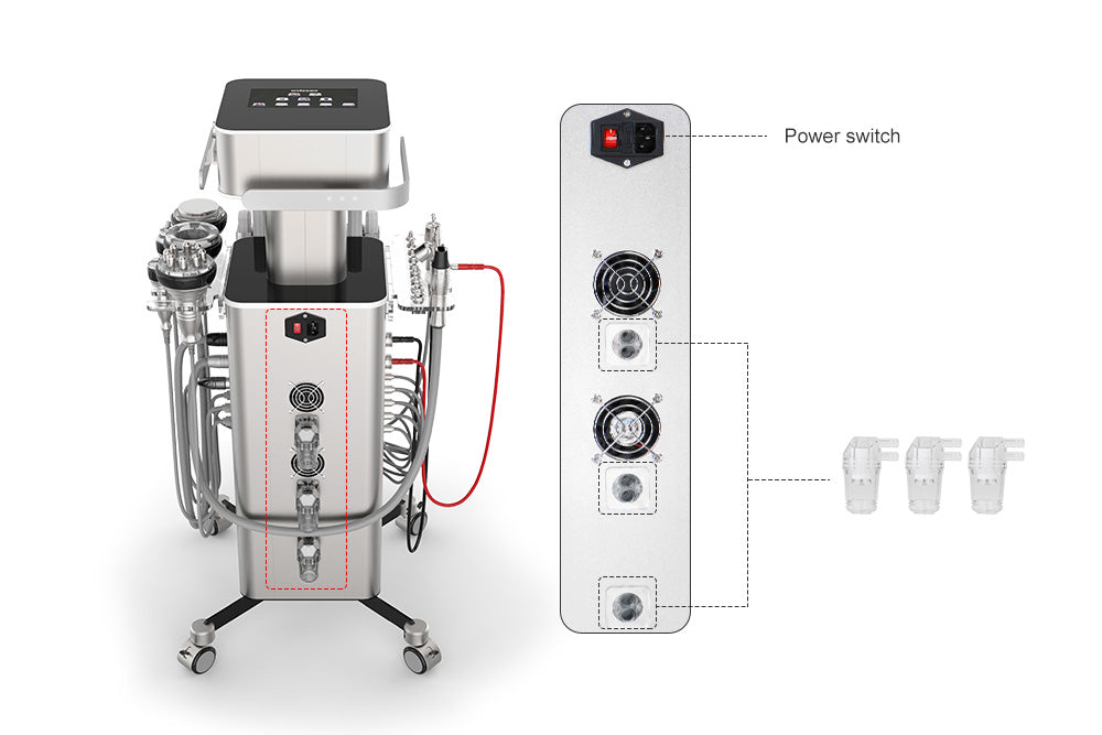 Professional 8 In 1 Cavitation with Vacuum RF Fat Reduction Body Slimming Machine and Stand